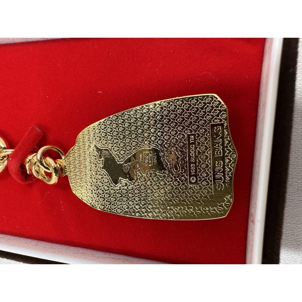 Official Seoul 1988 Olympic Games Gold Tone Keychain w/ Box SLOOC Licensed Korea - Picture 5 of 6